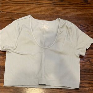 Wild Fable Gray Short Sleeve Crop T-Shirt